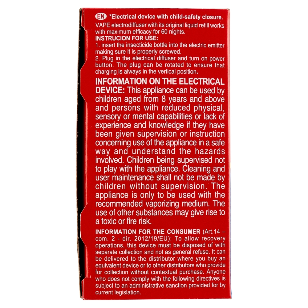 VAPE Elettroemanatore Liquido Classic + Ricarica 36 ml